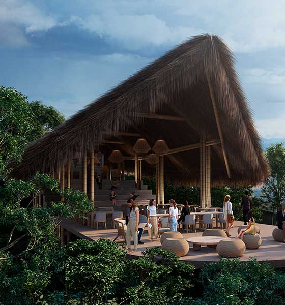 Vue d’un bungalow